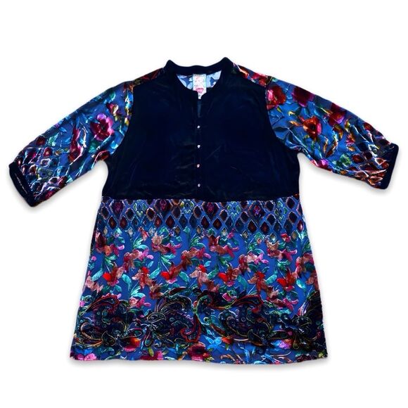 Johnny Was Velvet Long Sleeve Dress - Picture 14 of 17